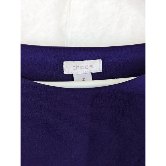 Purple Chico's Blouson Sz3 Dress Len 38"Unstretched Waist36"GUC Pullover - Picture 2 of 9